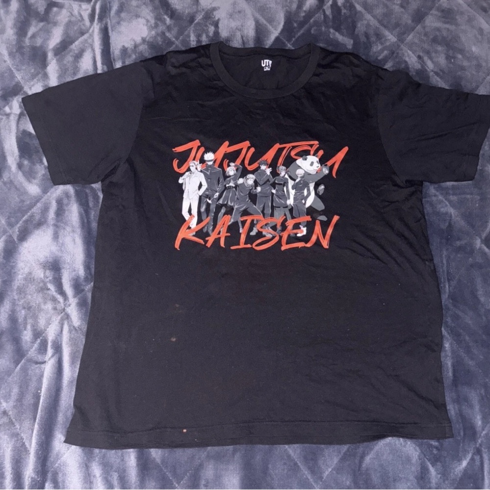 Uniqlo Jujutsu Kaisen T-Shirt Mens XL Black Collab Anime Double Sided Graphic